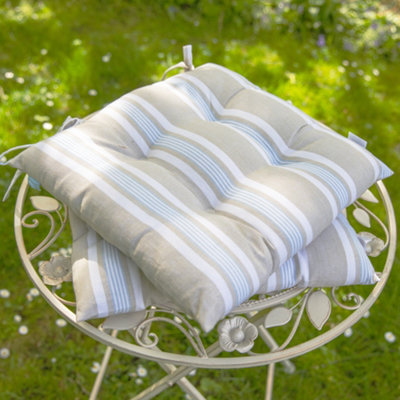 Vintage Green Arched Outdoor Garden Furniture Companion Seat Bench with Free Set of 2 Blue Seat Pad Cushions - 3