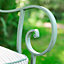 Vintage Green Arched Outdoor Garden Furniture Companion Seat Garden Bench with Free Set of 2 Green Seat Pad Cushions