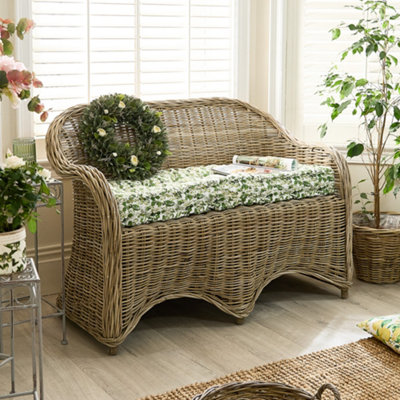 Vintage Green Leaf Print Cotton Indoor Hallway Furniture Chair Pad Bench Seat Pad Cushion