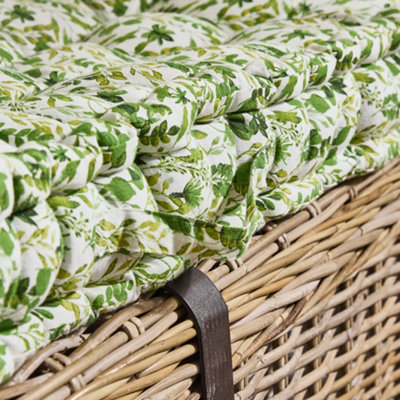 Vintage Green Leaf Print Cotton Indoor Hallway Furniture Chair Pad Bench Seat Pad Cushion - 4