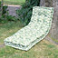 Vintage Green Leaf Print Cotton Outdoor Garden Furniture Bench Cushion