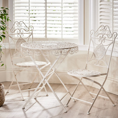 Vintage Grey 3 Piece Outdoor Garden Furniture Dining Table and