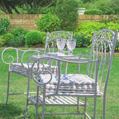 Vintage Grey Arched Iron Outdoor Garden Furniture Companion Seat Garden Bench DIY at B Q