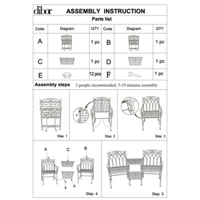 Vintage Grey Arched Iron Outdoor Garden Furniture Companion Seat Garden Bench - 7