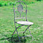 Vintage Grey Cast Iron 3 Piece Outdoor Alfresco Garden Furniture Dining Table and Chair Folding Bistro Set