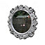 Vintage Grey Filigree Round Wall Mirror Rustic 51cm