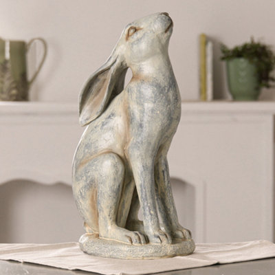 Vintage Grey Rabbit Stargazing Hare Ornament Decorative