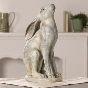 Vintage Grey Rabbit Stargazing Hare Ornament Decorative