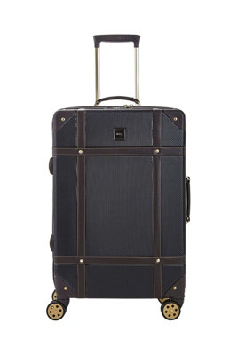 Vintage Hard Shell Luggage Trunk Medium Hard Shell Suitcase in Black