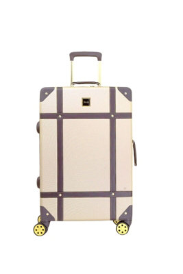 Vintage Hard Shell Luggage Trunk Medium Hard Shell Suitcase in Gold