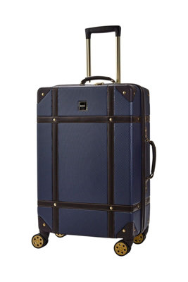 Vintage Hard Shell Luggage Trunk Medium Hard Shell Suitcase in Navy