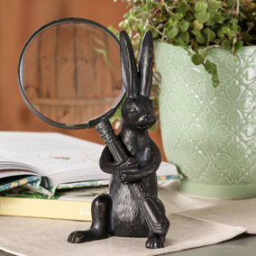 Vintage Home Office Table Decoration Rabbit with Magnifying Glass