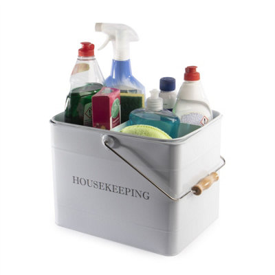 Vintage Housekeeping Cleaning Caddy White