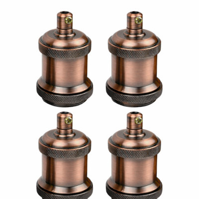 Vintage Industrial Brass E27 Lamp Holder Retro Metal Edison Bulb Socket ...