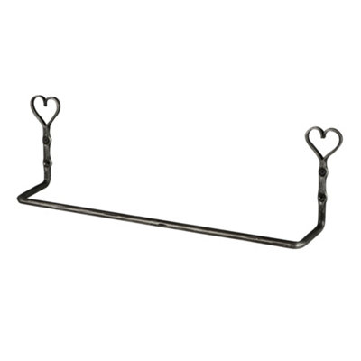 Vintage Iron Wall Mounted Heart Bathroom Towel Holder Rail