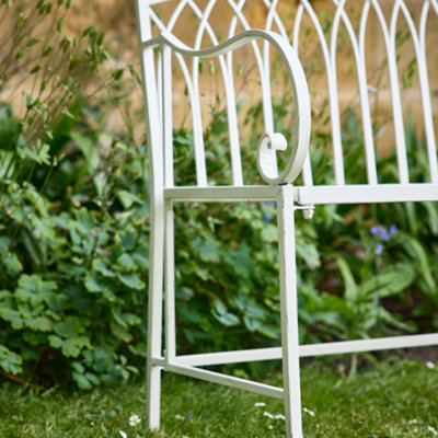 Vintage Large Cream Arched Outdoor Garden Furniture Bench with Table (GT23009) - 5
