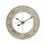 Vintage Large Round Silent Wood Grain Metal Wall Clock Decor Clock 60cm