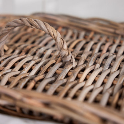 Vintage Large Square Rattan Laundry Hamper Basket - 3