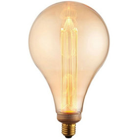 VINTAGE LED Filament Light Bulb AMBER GLASS E27 Screw 2.5W XL 243mm x 148mm Lamp