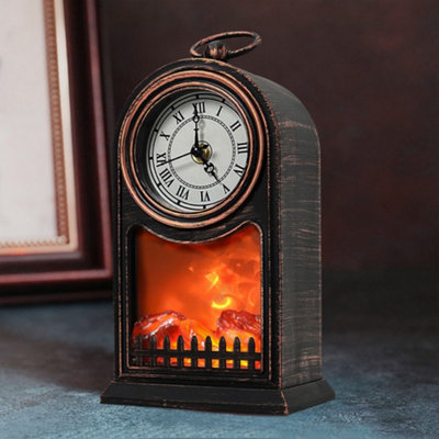 Vintage LED Fireplace Lantern Fire Flame Light Home Decor