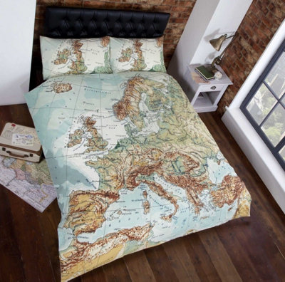 Vintage Map Europe Duvet Cover Set