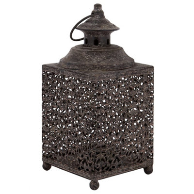 Vintage Moroccan Style Cut Out Tea Light Pillar Votive Candle Lantern Indoor Outdoor Hanging Decoration