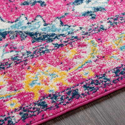 Vintage Oriental Boho Bright Pink Adity Area Rug 160 x 220 cm - Easy ...