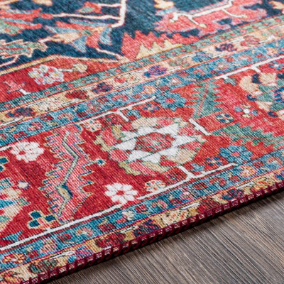 Vintage Oriental Boho Bright Red Loredana Area Rug 200 x 275 cm - Easy ...
