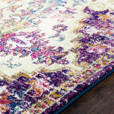 Vintage Oriental Boho Orange/Dark Blue Lou Area Rug 120 x 170 cm - Easy ...