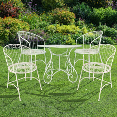 Vintage Ornate Cream 5 Piece Outdoor Alfresco Garden Furniture