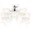 Vintage Ornate Cream 5 Piece Outdoor Alfresco Garden Furniture Dining Table and Chair Folding Bistro Set
