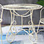 Vintage Ornate Cream 5 Piece Outdoor Alfresco Garden Furniture Dining Table and Chair Folding Bistro Set