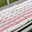 Vintage Red Striped Quilted Outdoor Garden Furniture Bench Cushion