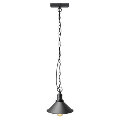 Vintage Retro Industrial Metal Black Scone Shade Pendant Light M0238