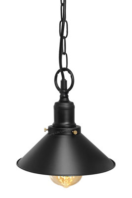 Vintage Retro Industrial Metal Black Scone Shade Pendant Light M0238