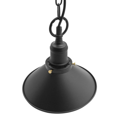 Vintage Retro Industrial Metal Black Scone Shade Pendant Light M0238