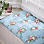 Vintage Rose Blue Outdoor Garden Furniture Bench Pad, Chair Seat Pad