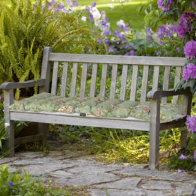Vintage Rose Outdoor Garden Furniture Bench Seat Pad, Bench Cushion