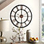 Vintage Round Large Silent Decorative Metal Wall Clock with Roman Numeral 60cm x 60cm