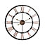 Vintage Round Large Silent Decorative Metal Wall Clock with Roman Numeral 60cm x 60cm