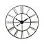 Vintage Round Large Silent Roman Numeral Metal Wall Clock for Bedroom and Kitchen 80 cm