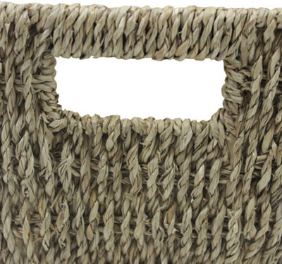 Vintage Seagrass Magazine Storage Rack - Brown - 3