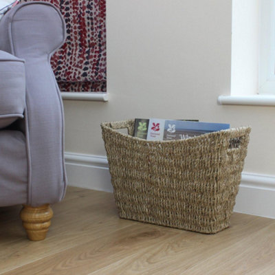 Vintage Seagrass Magazine Storage Rack - Brown - 5
