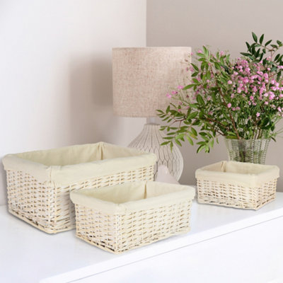Small white hot sale storage baskets