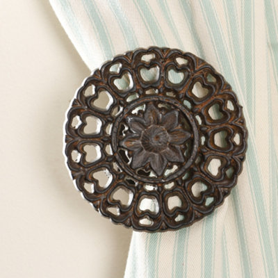 Vintage Set of 2 Cast Iron Curtain Tie Backs Curtain Holders DIY at B&Q