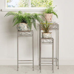 Vintage Set of 3 Indoor Iron Decor Plant Stand Tables