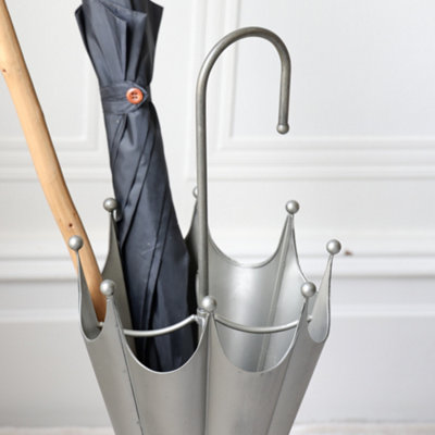 Vintage Silver Freestanding  Indoor Umbrella Stand - 3