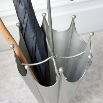 Vintage Silver Freestanding  Indoor Umbrella Stand - 4