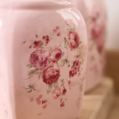 人形 rose pink Vintage Small Rose Pink Indoor Flower Vase H14 x Dia12cm