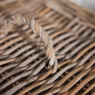 Vintage Small Square Rattan Laundry Hamper Basket - 5
